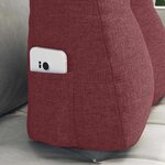 vidaXL Coussin de Dos Bordeaux 45 x 24 x 50 cm tissu