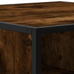 vidaXL Table basse chêne fumé 100x100x30 cm bois d'ingénierie et métal