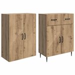vidaXL Ensemble de Meubles 2 Pièces Chêne artisanal 66 x 34 5 x 89 5 cm
