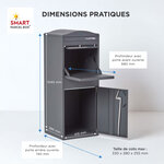 Boîte à colis incurvée 1 porte Large Gris foncé Acier galvanisé SMART PARCEL BOX™