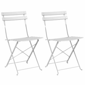 vidaXL Chaise de jardin pliante 2 pc Blanc Métal