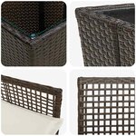 vidaXL Ensemble bistro de jardin 3 Pièces Marron Poly rotin