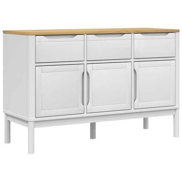 vidaXL Buffet FLORO blanc 114x43x74 cm bois massif de pin