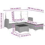 vidaXL Salon de jardin avec coussins forme de L 3 Pièces beige polyrotin