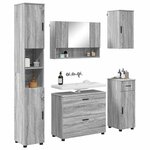 vidaXL Ensemble de mobilier de salle de bain 5 Pièces Gris Sonoma