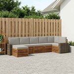vidaXL Ensemble de canapé d'angle 7 Pièces Naturel et gris clair
