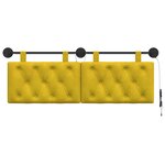 vidaXL Tête de lit suspendue Avec lumière LED Jaune Velours