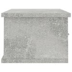 vidaXL Étagère murale avec tiroirs Gris béton Bois d'ingénierie