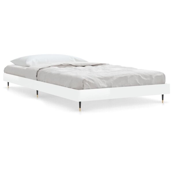 vidaXL Cadre de lit sans matelas blanc brillant 90x190 cm