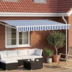 vidaXL Auvent rétractable électrique Bleu et Blanc 3 5 x 2 5 m