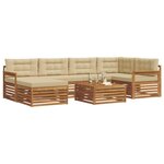 vidaXL Ensemble de canapés d'extérieur 7 pc Naturel et Beige