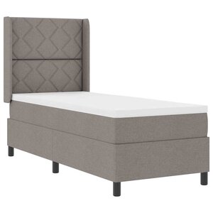 vidaXL Lit à ressorts avec matelas Taupe 80 x 200 cm tissu