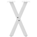 vidaXL Pieds de table basse en forme de X  2 pièces  blanc  28 x (42-43) cm  acier