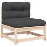 vidaXL Canapé de jardin sans accoudoirs et coussins bois massif de pin