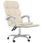 vidaXL Fauteuil inclinable de bureau Crème Similicuir