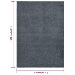 Vidaxl tapis à poils courts 120x170 cm anthracite