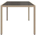 vidaXL Table de jardin pour repas Beige 190 x 90 x 75 cm Poly rotin