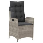 vidaXL Chaise inclinable de jardin coussins gris clair résine tressée