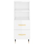 vidaXL Buffet Blanc brillant 34 5x34x90 cm Bois d'ingénierie