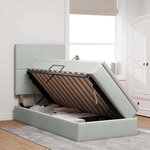 vidaXL Lit avec rangement et matelas Gris clair 100 x 200 cm Velours