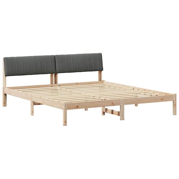 vidaXL Cadre de lit avec tête de lit marron et gris foncé 180 x 200 cm