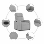 vidaXL Fauteuil inclinable électrique gris nuage tissu