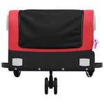 vidaXL Remorque de vélo noir et rouge 30 kg fer