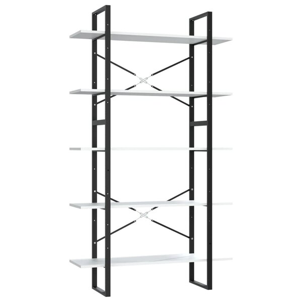 vidaXL Bibliothèque à 5 niveaux Blanc 100x30x175 cm Bois d'ingénierie