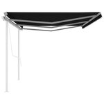 vidaXL Auvent automatique rétractable avec poteaux 6x3 5 m Anthracite
