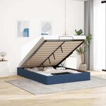 vidaXL Cadre de lit ottoman sans matelas bleu 140x200 cm tissu