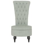 vidaXL Chaise à dossier haut gris clair velours conception de bouton