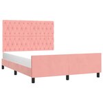 vidaXL Cadre de lit sans matelas rose 140x190 cm velours
