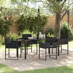 vidaXL Ensemble de salle à manger pour jardin 5 Pièces Noir polyrotin