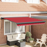 vidaXL Auvent Rétractable Rouge 300 x 250 cm Tissu  Métal