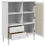 vidaXL Buffet SENJA aspect rotin blanc 90x40x112cm bois massif de pin