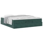 vidaXL Cadre de lit ottoman avec matelas vert foncé 200x200 cm velours