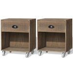 vidaXL Tables de chevet 2 Pièces marron bois massif