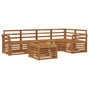 vidaXL Ensemble de canapé d'angle 6 Pièces Naturel Bois d'Acacia Massif