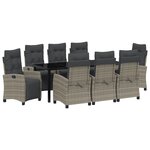vidaXL Ensemble de salle à manger pour jardin 9 pc Gris polyrotin