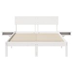 vidaXL Cadre de lit avec tables de chevet Blanc Bois massif en pin