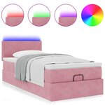 vidaXL Cadre de lit ottoman avec matelas rose 90x190 cm velours