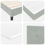 vidaXL Cadre de Lit à Ressorts avec Matelas Gris Clair 200x200 cm Velours