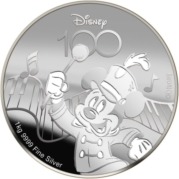Pièce de monnaie en Argent 25 Dollars g 1000 (1 Kg) Millésime 2023 Disney 100 Magical Years MICKEY MOUSE