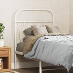vidaXL Tête de lit métal blanc 75 cm