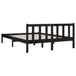 vidaXL Cadre de lit sans matelas noir bois massif 140x190 cm