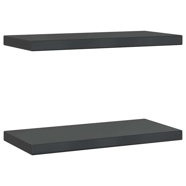 vidaXL Étagères murales 2 Pièces 50x23 5x3 cm noir acier inoxydable