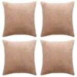 vidaXL Housses de coussin 4 Pièces Tissu 40x40 cm Beige