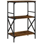 vidaXL Bibliothèque à 3 niveaux chêne fumé 59x35x90 5 cm