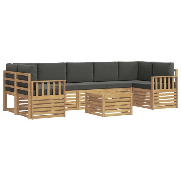 vidaXL Ensemble de canapés d'extérieur 8 Pièces Blanc et anthracite