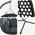 vidaXL Chaise suspendue Anthracite et noir 104 x 100 x 191 cm